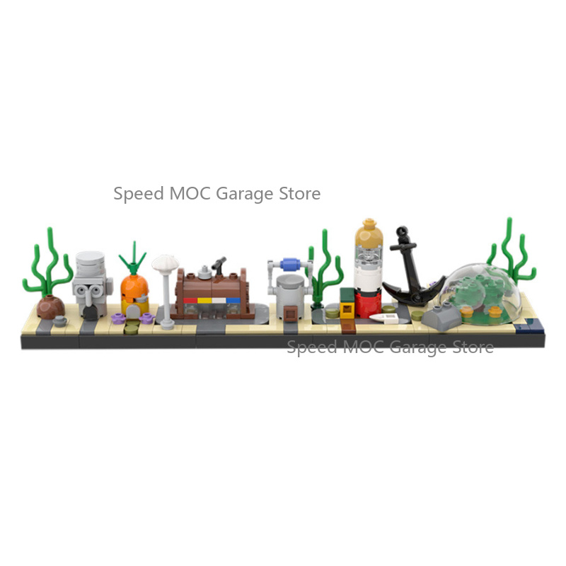Aquarium Fish Lego - High-Detail Underwater Town Skyline MOC Set,