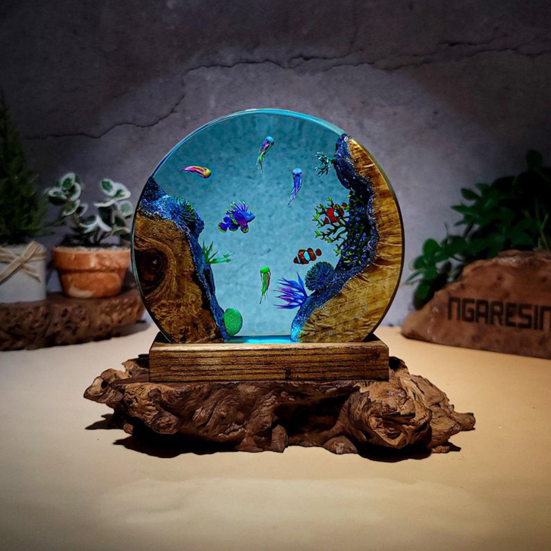 Aquarium Fishes - Ocean Aquarium Organism Resin Table Light