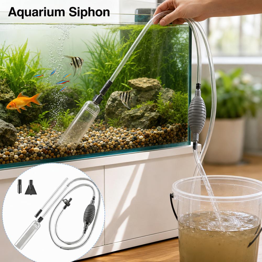 Manual Aquarium Siphon Fish Ta - Gravel Vacuum Cleaner recension och pris